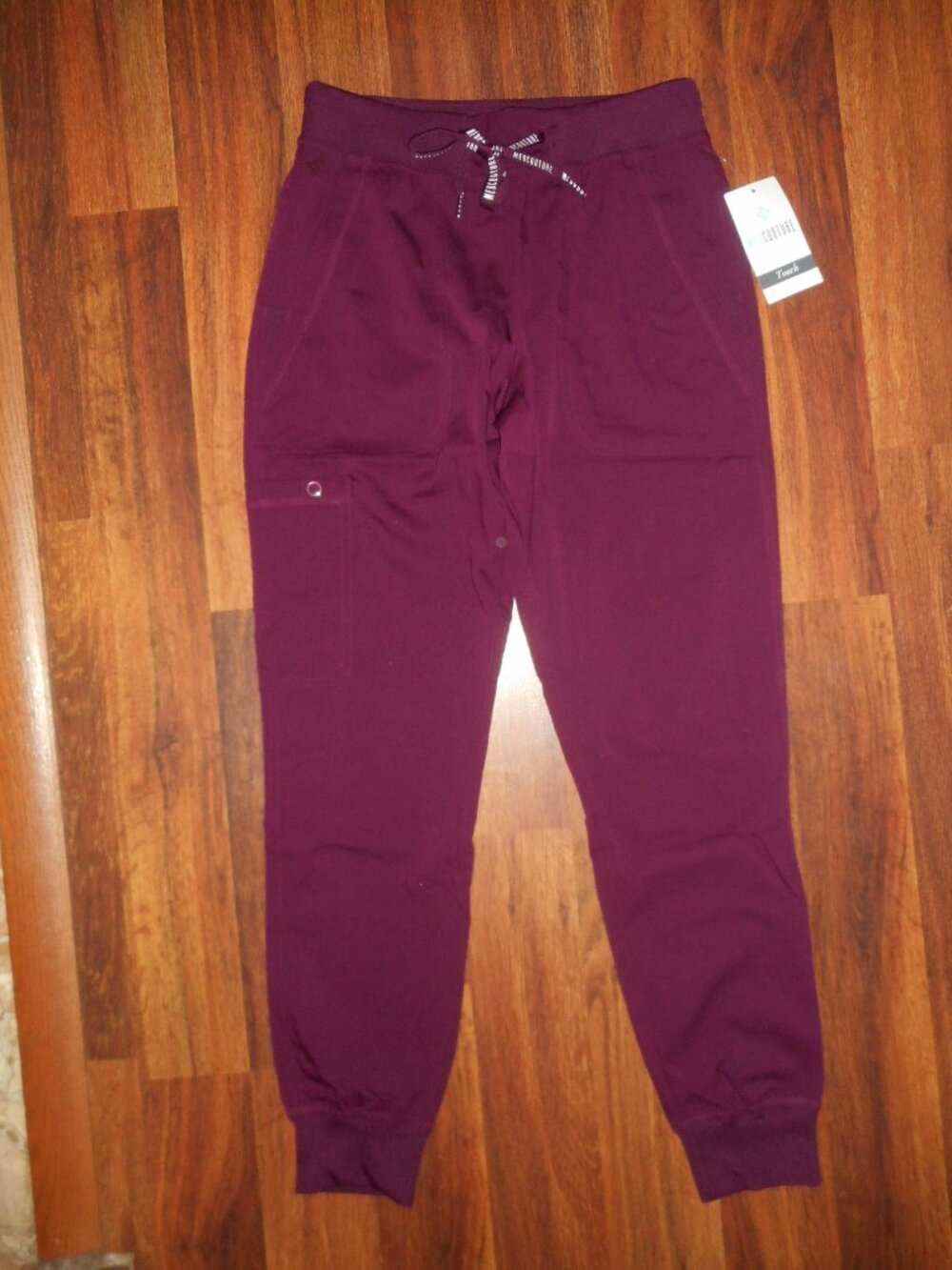 NWT Med Couture deep burgundy scrub pants, size XS